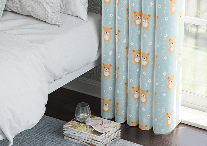 Teddy Trails, Baby Blue - Made to Measure Curtains - Image 5